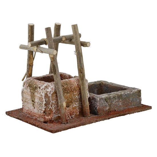 Pozzo per presepe con abbeveratoio cm 14,5x9x10,5 h. per statue