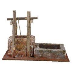 Pozzo per presepe con abbeveratoio cm 14,5x9x10,5 h. per statue 2