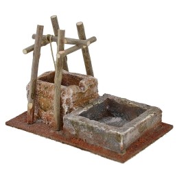 Pozzo per presepe con abbeveratoio cm 14,5x9x10,5 h. 