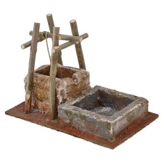 Pozzo per presepe con abbeveratoio cm 14,5x9x10,5 h. per statue