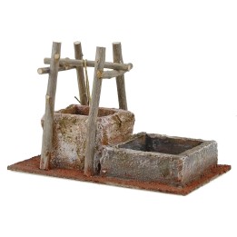 Well for presepe with drinking trough cm 29x18x21 h. 