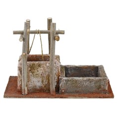 Well for presepe with drinking trough cm 29x18x21 h. for 2