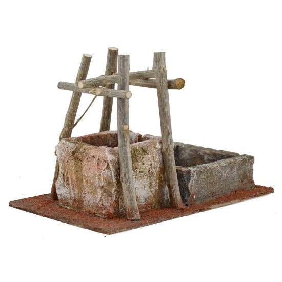 Pozzo per presepe con abbeveratoio cm 29x18x21 h. per statue 20