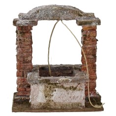 Pozo para pesebre con columnas laterales de 29X24X34,5 cm de altura para 2