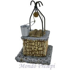 Pozzo per presepe quadrato in legno e metallo Mondo Presepi