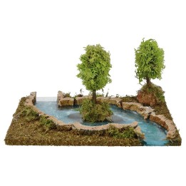 Arroyo modular con isla de 26x18x13 cm de altura para belén.
