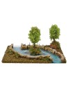 Ruscello componibile con isola cm 26x18x13 h per presepe Mondo