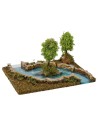 Ruscello componibile con isola cm 26x18x13 h per presepe Mondo