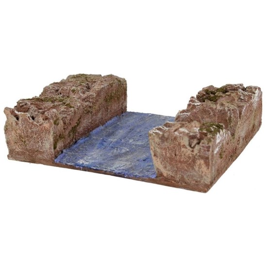 Arroyo modular para belén de 19,5x14,5x5 cm de altura.