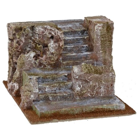 Ladder with rocks for nativity scene cm 14.5x20x11 h