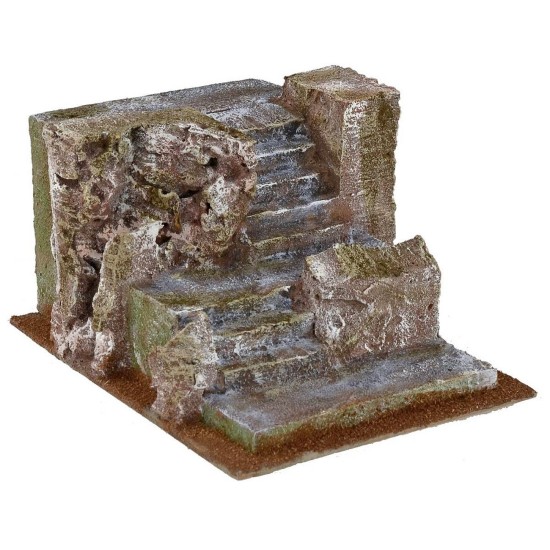 Escalera con rocas para pesebre de 14,5x20x11 cm de altura Mondo Presepi