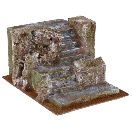 Ladder with rocks for nativity scene cm 14.5x20x11 h