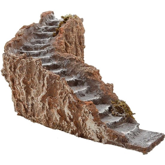 Scala curva destra in resina cm 26x7x12 h. Mondo Presepi