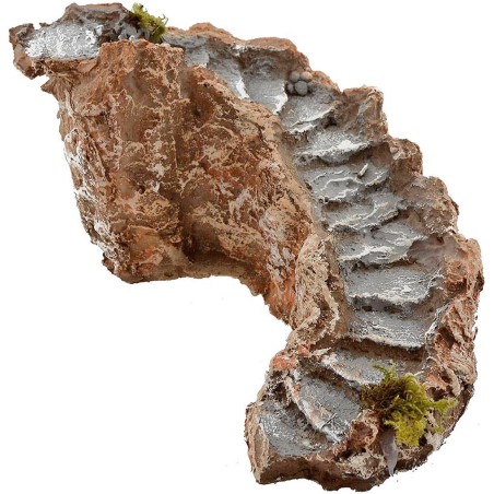 Scala curva sinistra in resina cm 25x7x12 h. Mondo Presepi