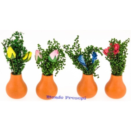 Vaso con tulipanes cm 4,5 Mundo Pesebres