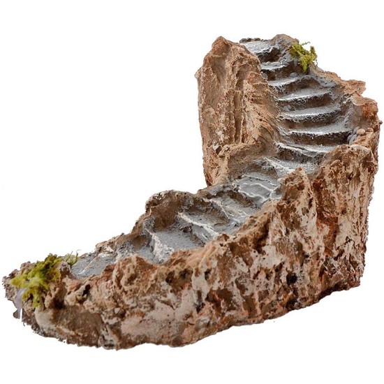 Scala curva sinistra in resina cm 25x7x12 h. Mondo Presepi