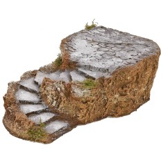 Scala in resina per presepe effetto roccia cm 19x34,5x10,5 h 2
