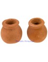 Conjunto de 2 jarrones abombados de terracota h 1,8 cm