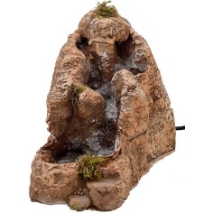 Cascada doble de resina en funcionamiento de 22x12x19 cm.