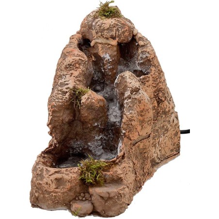 Cascada doble de resina en funcionamiento de 22x12x19 cm.