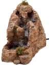 Cascada doble de resina en funcionamiento de 22x12x19 cm.