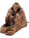 Cascada doble de resina en funcionamiento de 22x12x19 cm.