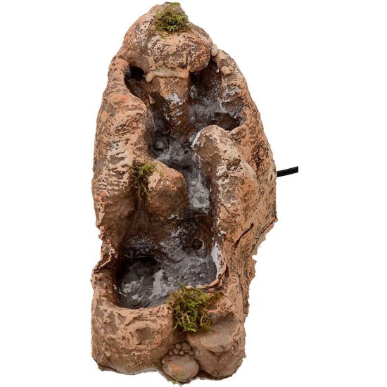 Cascada doble de resina funcionando de 22x12x19 cm.