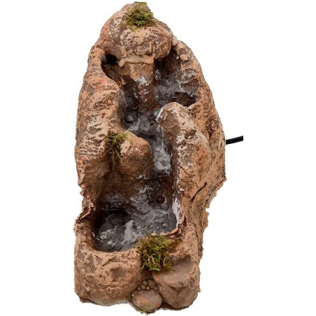 Cascada doble de resina funcionando de 22x12x19 cm.