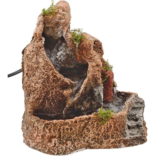 Cascata e fontana funzionanti in resina cm 18,5x14,5x18 h.