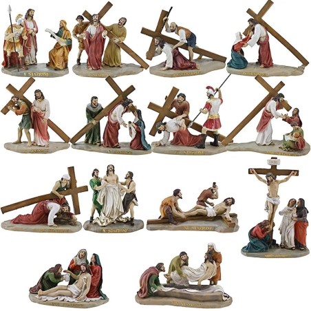 Statue Pasquali 14 scene Via Crucis cm 9 Mondo Presepi