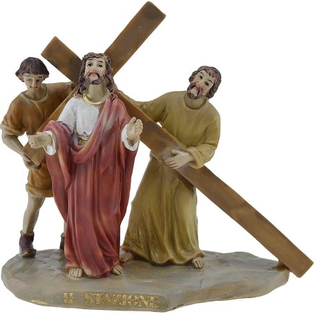 Estatuas Pascuales 14 escenas Vía Crucis cm 9 Mundo Pesebre
