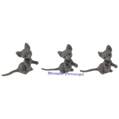 Set of 3 standing mice mm 12