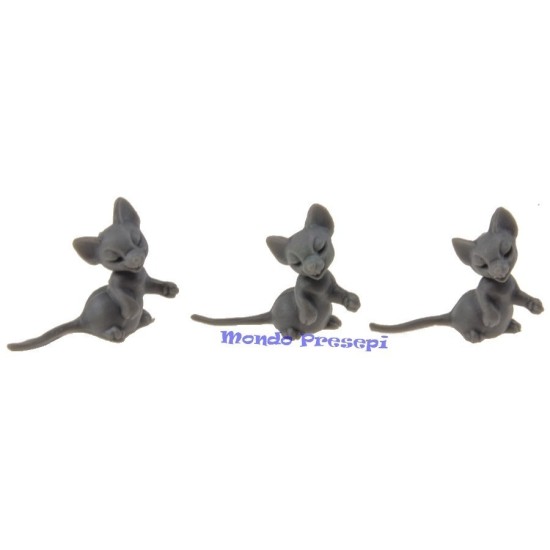 Set of 3 standing mice mm 12