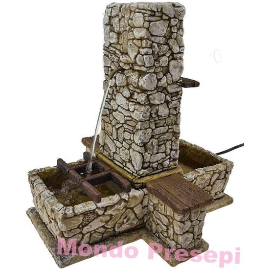 Fontana a 2 rubinetti cm 24x21x34,5 Mondo Presepi
