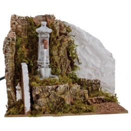Fontana a colonna funzionante per Presepe cm 19,5x14x16 h
