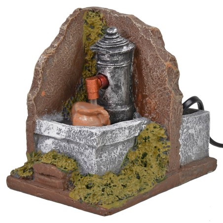 Fuente de esquina funcional en resina de 9,5x14x12,5 cm h