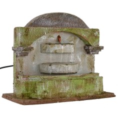 Fuente de tres cuencas verticales para pesebre de 25x14,5x22 cm para 2