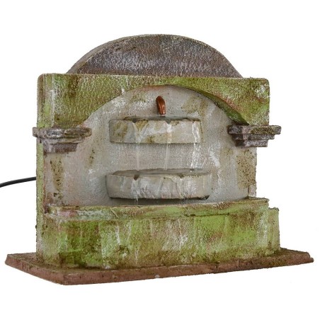 Fuente de tres cuencas verticales para pesebre de 25x14,5x22 cm para