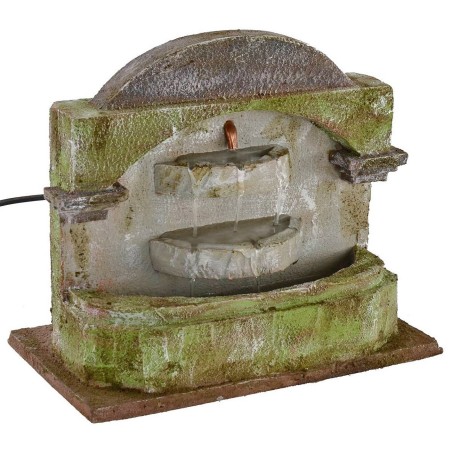 Fuente de tres cuencas verticales para pesebre de 25x14,5x22 cm para