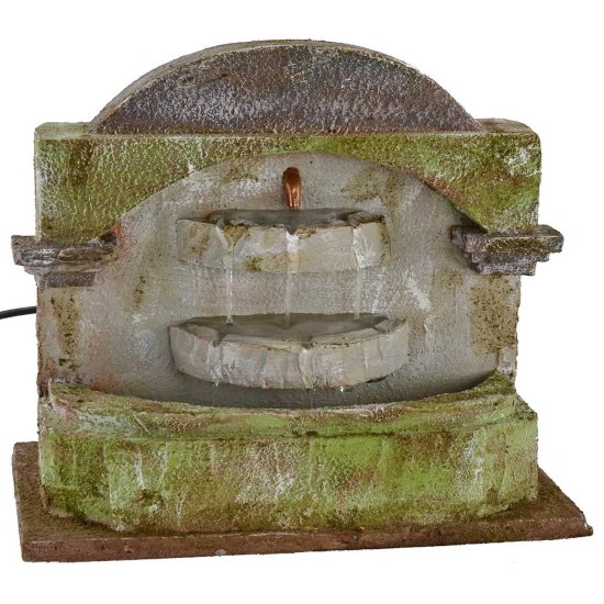 Fuente de tres cuencas verticales para pesebre de 25x14,5x22 cm para