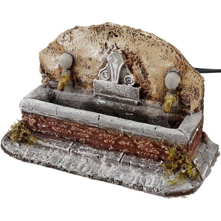 Fontana con 2 uscita d'acqua cm 20x13x12 h. Mondo Presepi