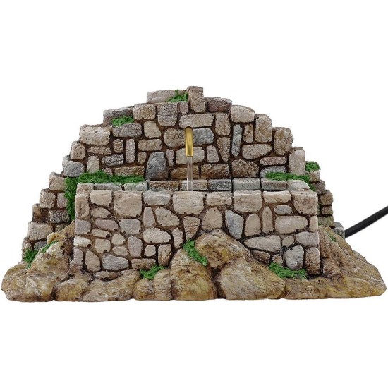 Mountain fountain with stones for nativity scene with pump cm