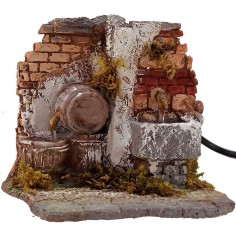 Functioning fountain and barrel cm 13.5x13x12 h.