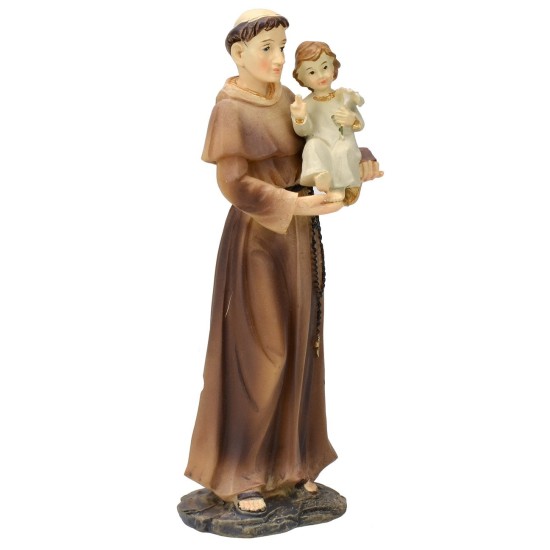 Sant' Antonio con bambino 13,5 cm statua in resina Mondo Presepi