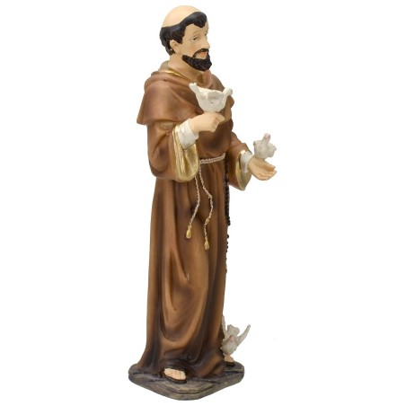 San Francesco con colombe cm 21 statua in resina