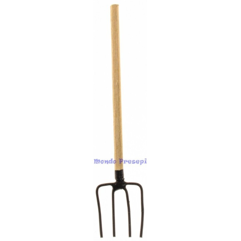 Pitchfork with wooden handle: