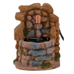Fuente de resina para belén completa con bomba de 7x11x10,5 cm
