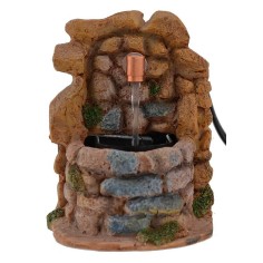 Fuente de resina para belén completa con bomba de 7x11x10,5 cm