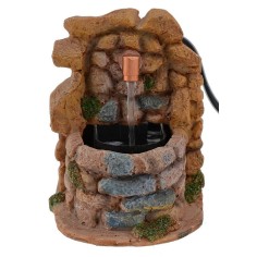 Fontana in resina per presepe completa di pompa cm 7x11x10,5 h. 2