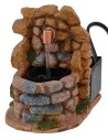 Fuente de resina para belén completa con bomba de 7x11x10,5 cm